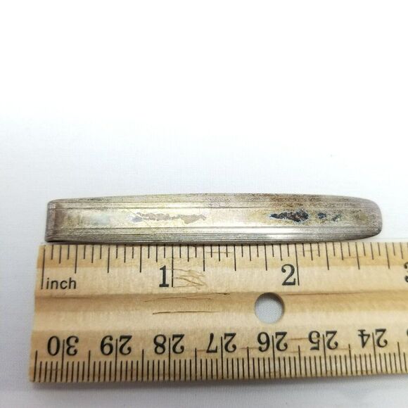Vintage Simmons Sterling Silver Tie Clip, Minimal Design, Tarnished, Estate - Picture 6 of 7